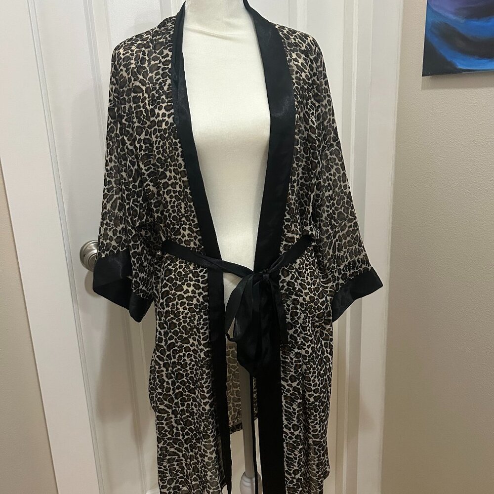 Leopard Satin Robe - M/L